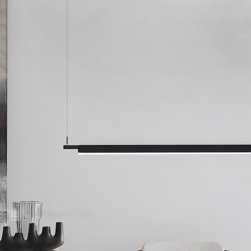 Simple Slim Hanging Light Metal Island Light Fixture for Kitchen