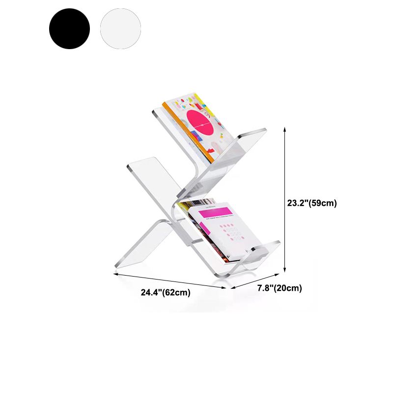 Acrylic 7.9" Wide Bookshelf Modern Open Back Bookcase for Study Room