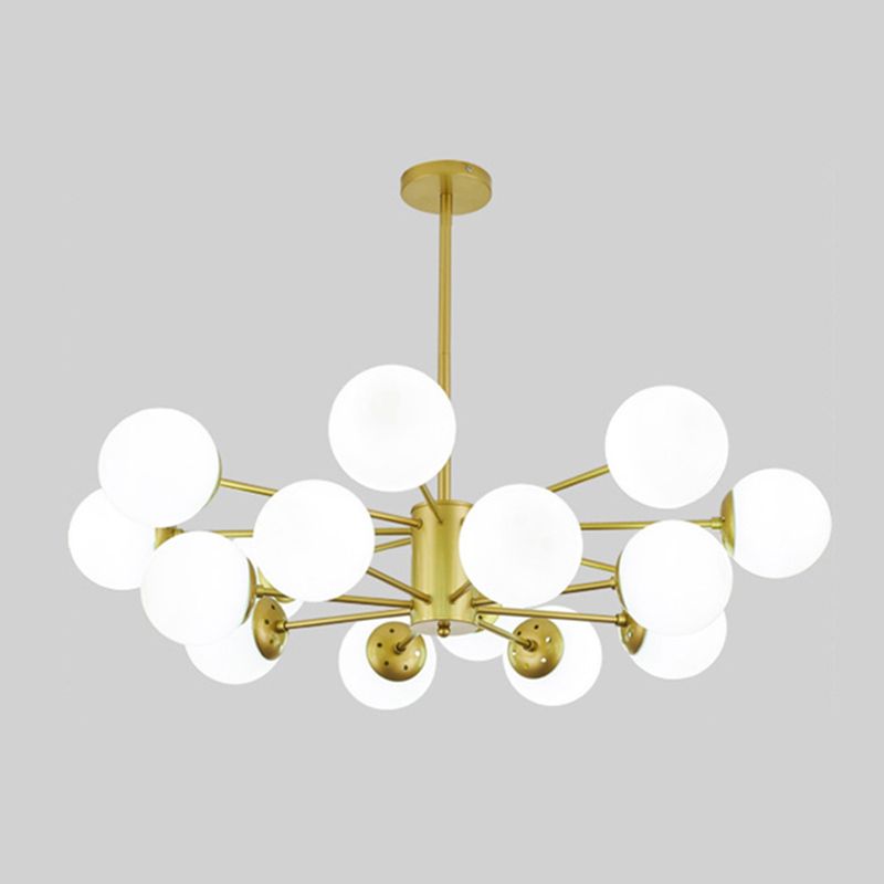 Verstellbare hängende Kabelkronleuchter leichte moderne Einfachheit Sputnik weißer Glasdecke für Restaurant