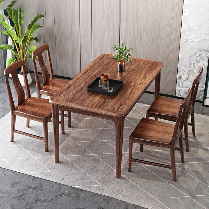 Traditional Solid Wood Rectangle Dining Room Set Standard Height Home Use Dining Table Furniture