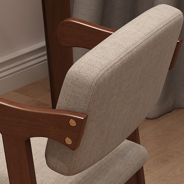 Scandinavian Style Wood Dining Side Chair Upholstered Open Back Dining Side Chair
