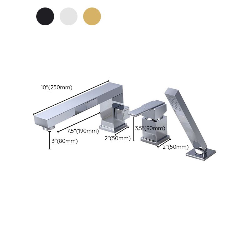Contemporary Deck Mounted Roman Metal Tub Faucet Low Arc Roman Tub Faucet Set