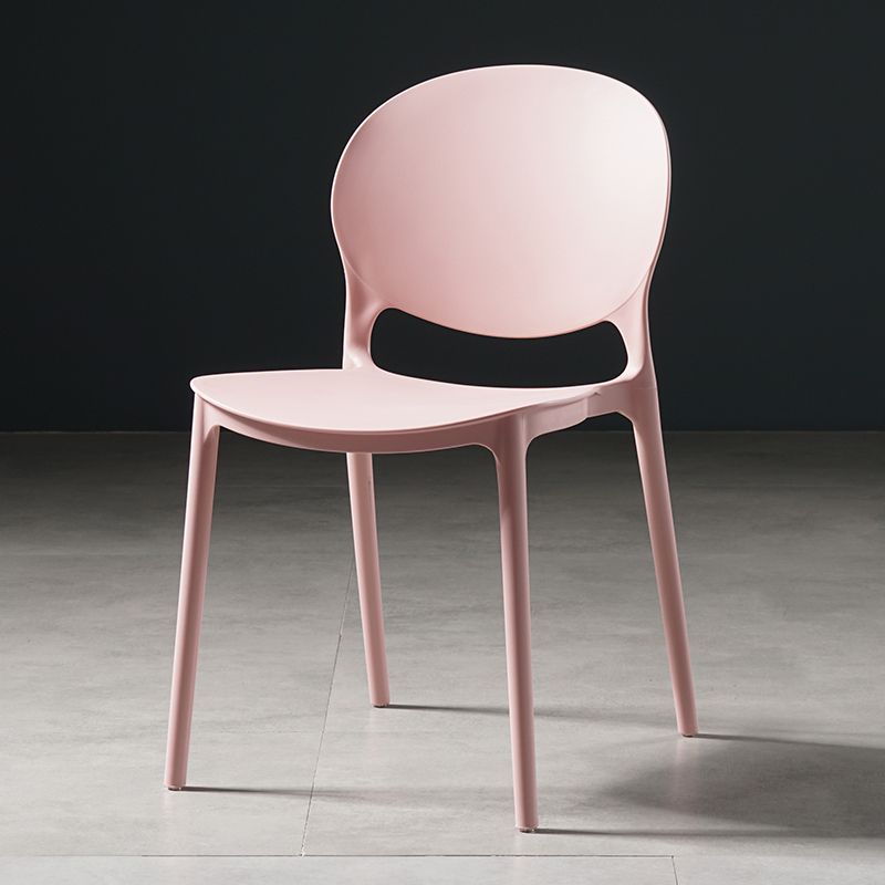 Sillas de comedor de plástico de estilo nórdico, silla lateral sin brazos para cocina (juego de 2)