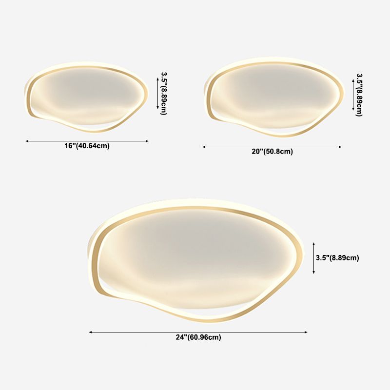 Round Shape LED Ceiling Lamp Modern Iron 1 Light Flush Mount for Study