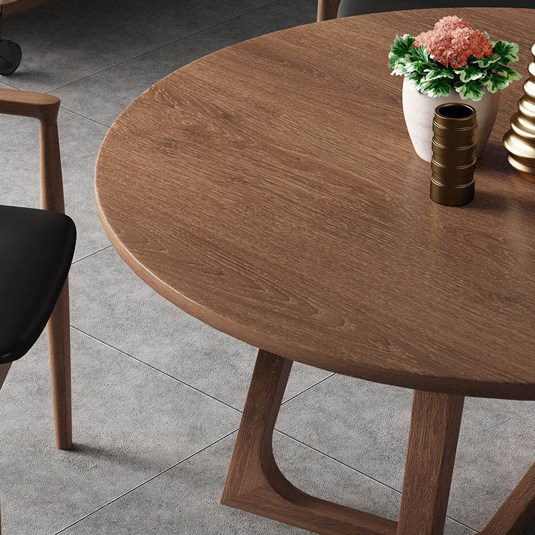 Contemporary Solid Wood Furniture 1/3/4/5 Pcs Dining Room Table Set in Brown