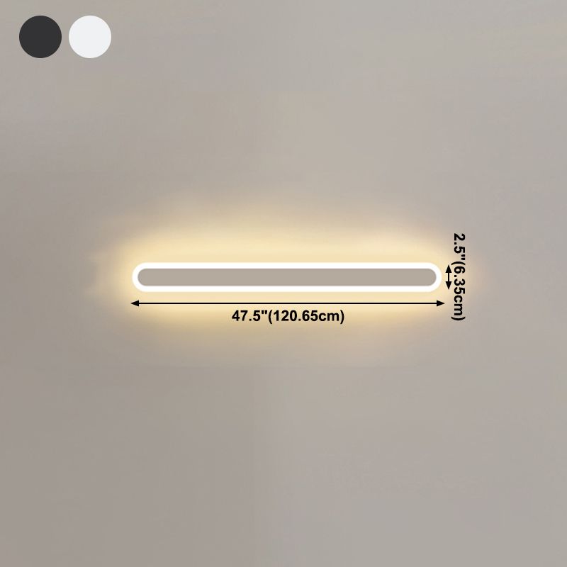 Iluminación de pared de sombra lineal de metal Estilo simple simple 1 luz de pared de pared lámpara de luz