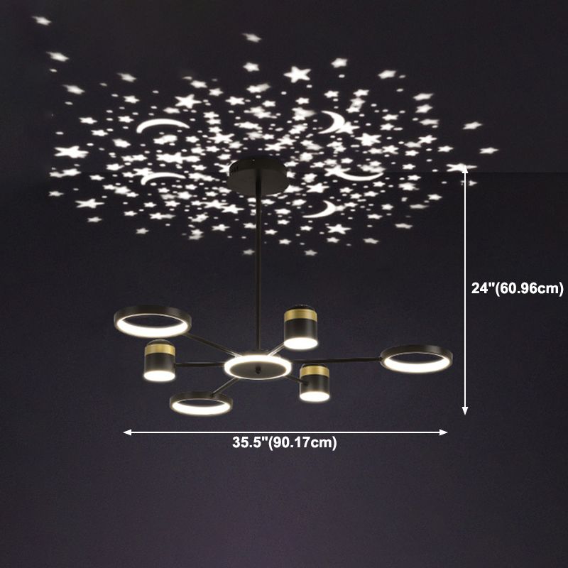 Multi Light uniek hangende kroonluchter moderne stijl metalen hangende lamp voor slaapkamer