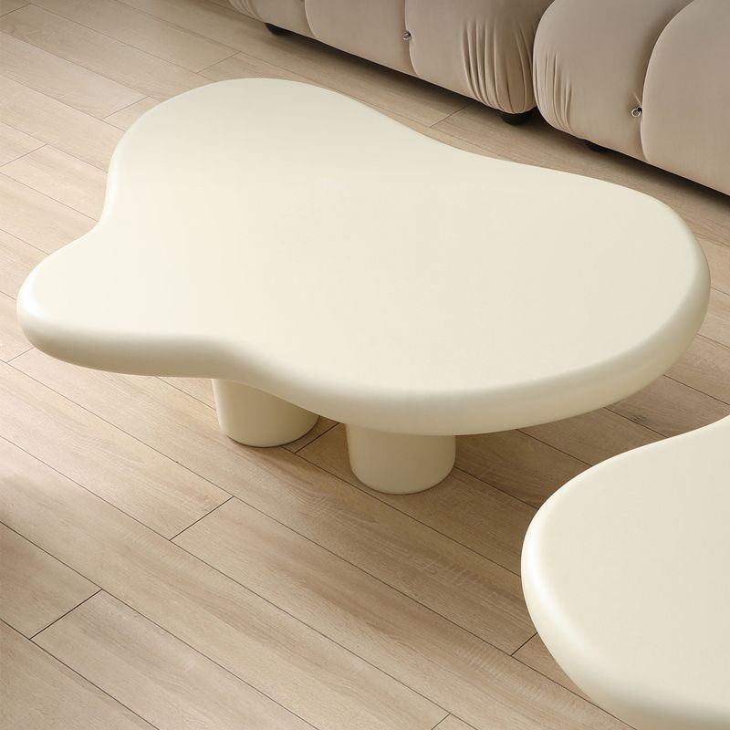 Contemporary Wood Geometric Coffee Table 4 Legs Coffee Cocktail Table