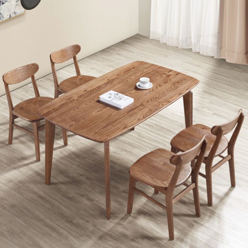 Sedia da pranzo moderna finitura opaca in legno massiccio sedia senza braccio