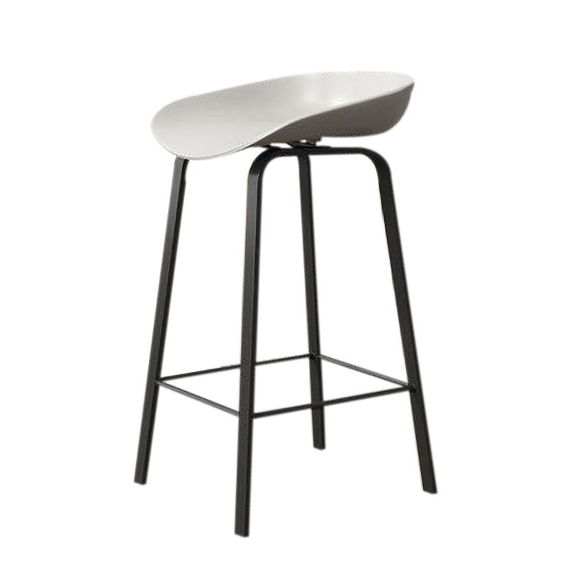 Nordic Design Bucket Low Back Stools for Home Plastic Counter Stool with Metal Legs