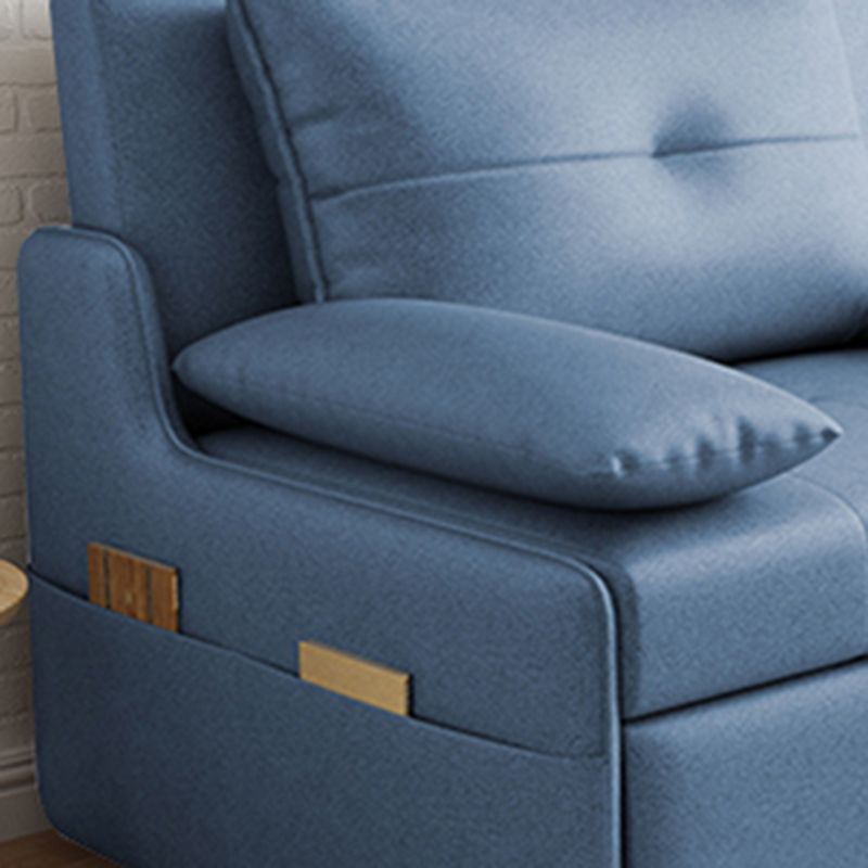 33" Wide Scandinavian Sleeper Sofa Futon Blue Storage Sleeper Sofa