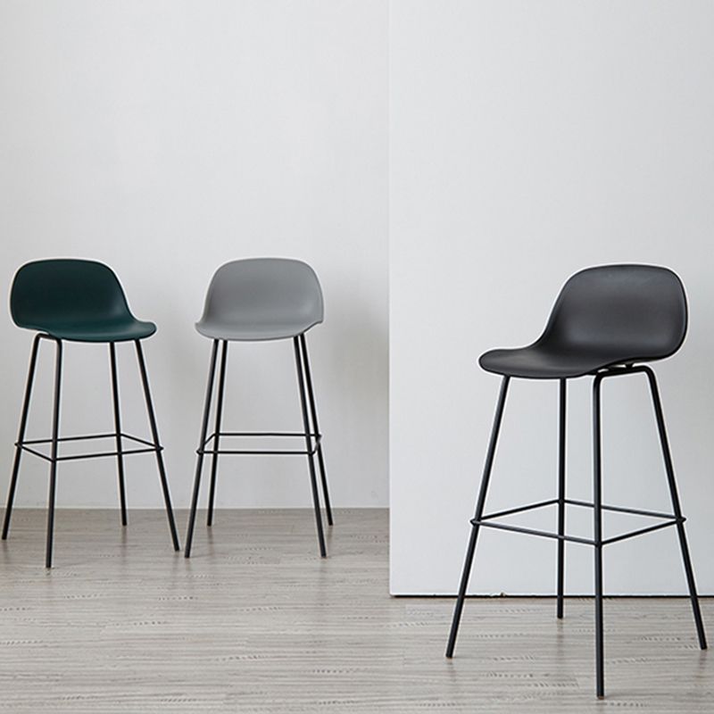 Scandinavian Reception Low Back Stool Matte Finish Plastic Barstool