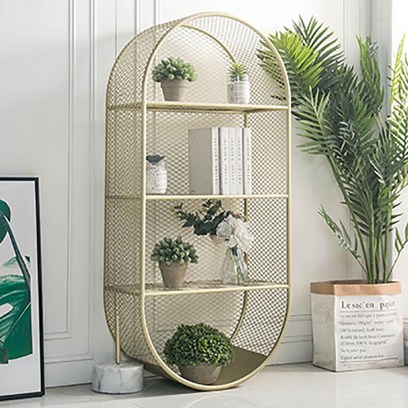 Glam Metal Bookshelf Standard Book Shelf for Home Office 11.8" Wide
