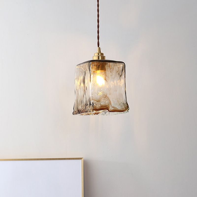 Moderne stijl glas eenvoud hangend licht messing lamphouder bedlicht met 78,7 "verstelbare hangdraad