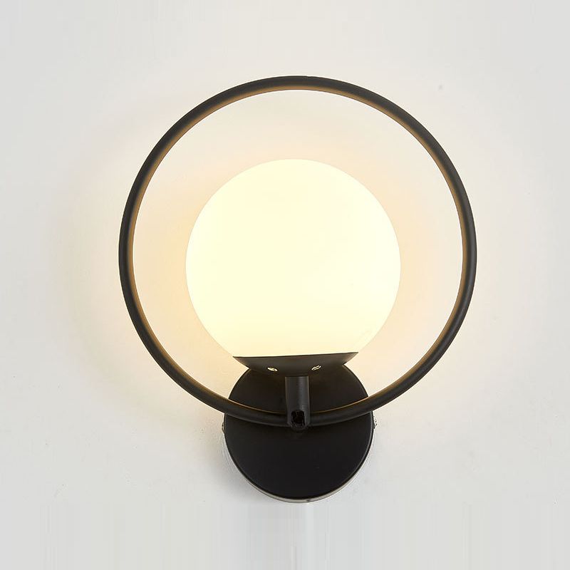 Hoop Shape Wall Sconce Modern Style Metal 6 Lights Wall Mount Lamp for Living Room