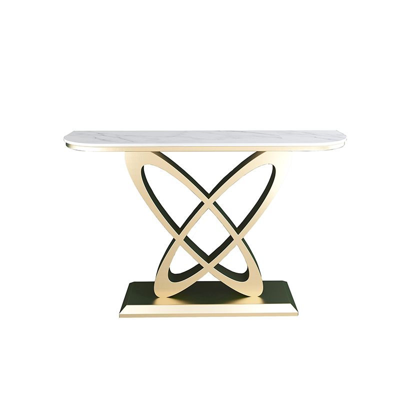 Pedestal Glam Slate Rectangle Scratch Resistant Console Table