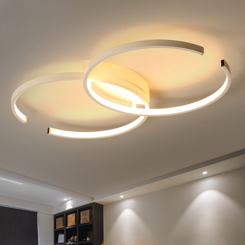 Montaje redondo de techo de techo de metal minimalista lineal semi luz semi flush.