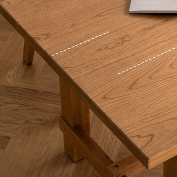 Rectangle Table Dining Table Simplicity Dinner Room Solid Wood Table with 4 Legs Base