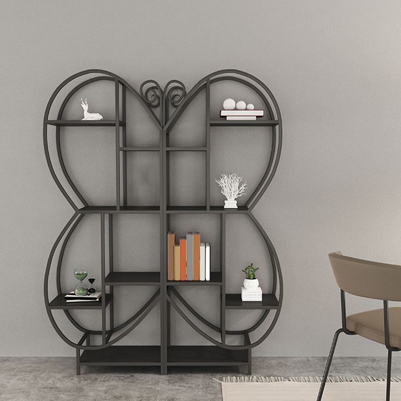 Industrial Open Back Bookshelf Freestanding Metal Book Shelf