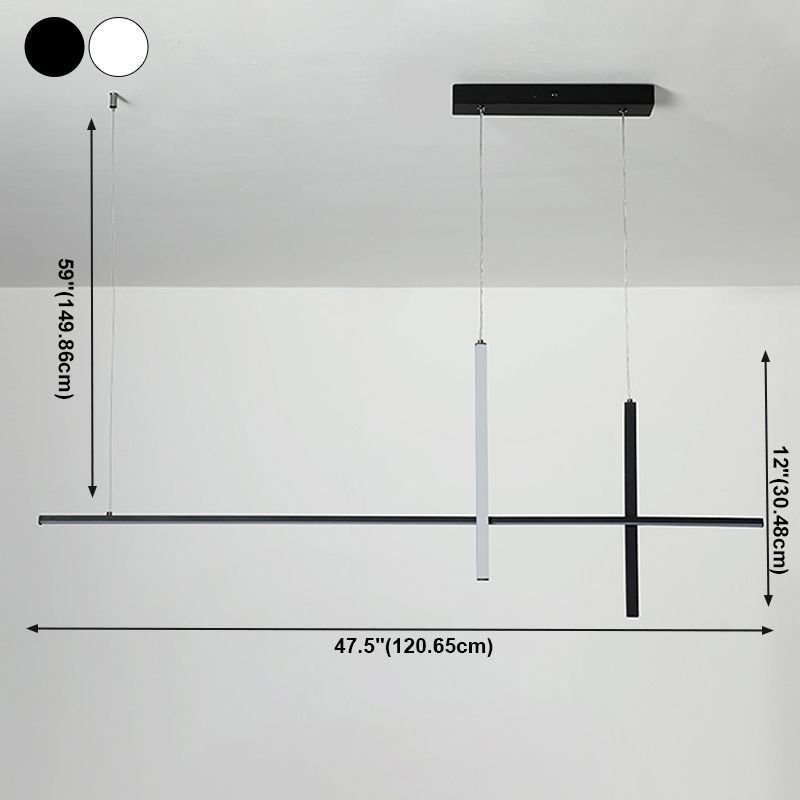 Modern lineair eiland plafondlicht metalen kroonluchter verlichtingsarmaturen met acrylschaduw