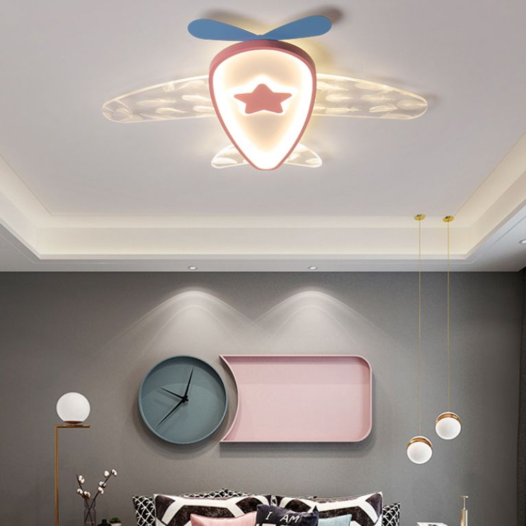 Plafonnier LED moderne et à la mode pour avion en fer forgé avec abat-jour en acrylique