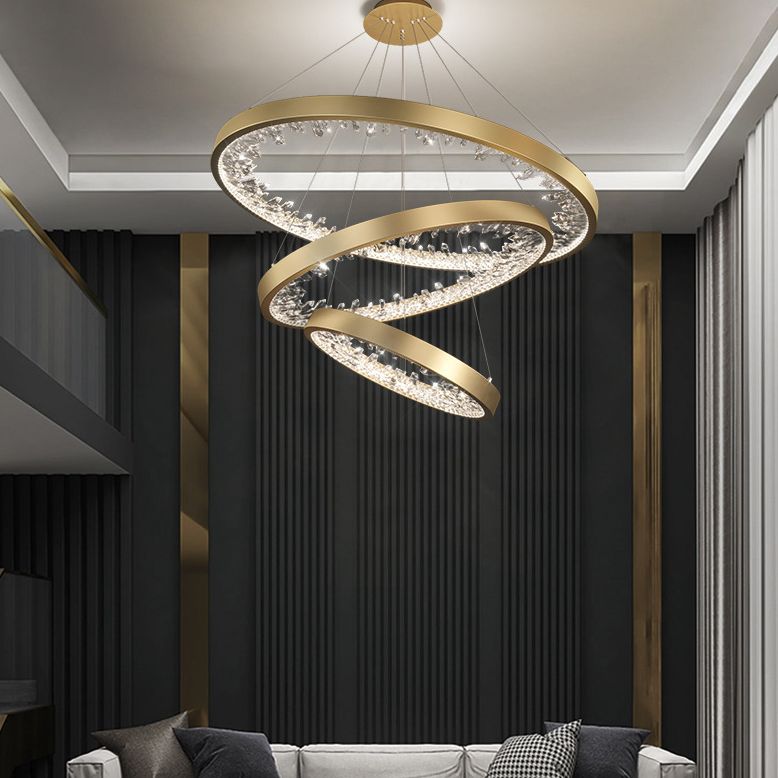 Ultra-modern Simplicity Orbicular LED Chandelier Lamp Crystal Suspension Pendant Light for Restaurant