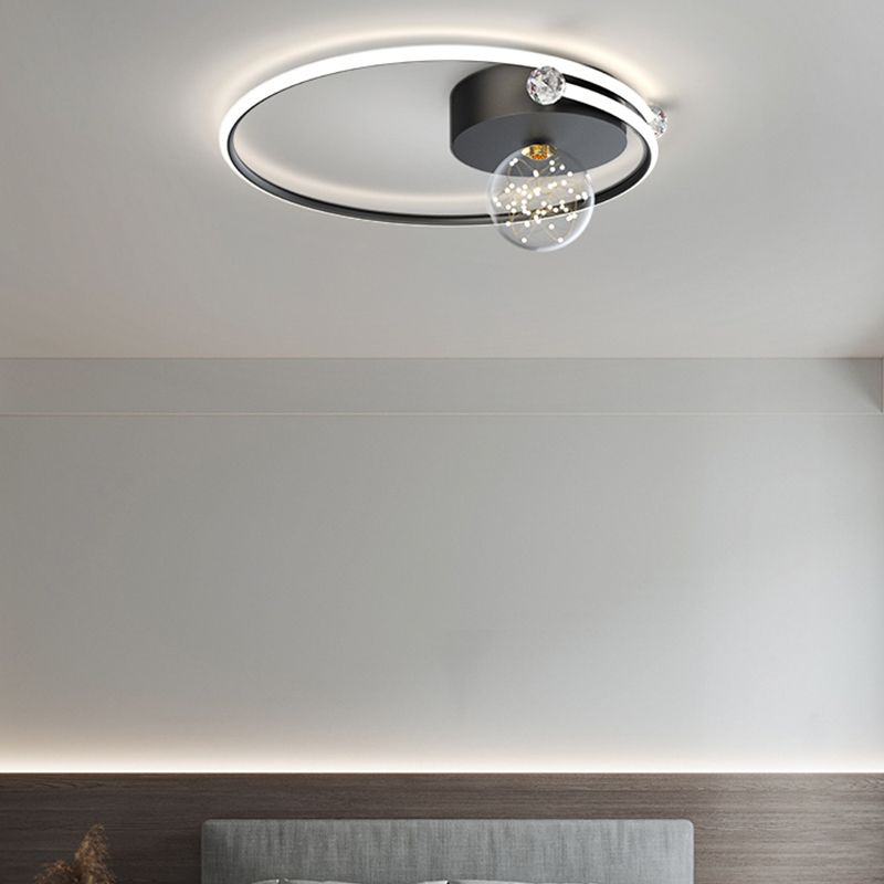 Plafonnier LED noir de style moderne, plafonnier pour chambre à coucher