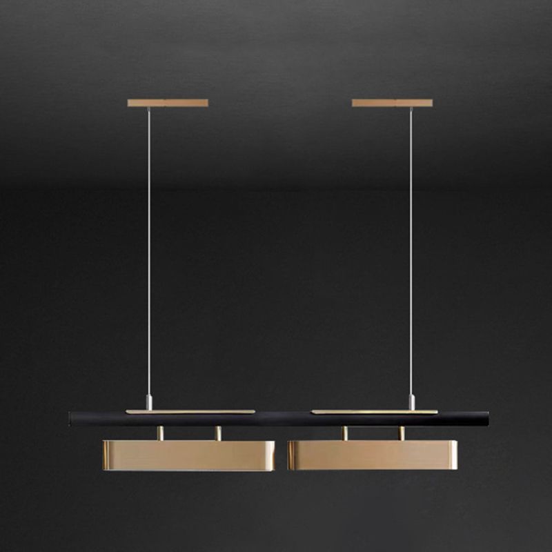 Modern 2/3/4-Light Black Ceiling Light Metal Kitchen Island Lighting for Dining Room