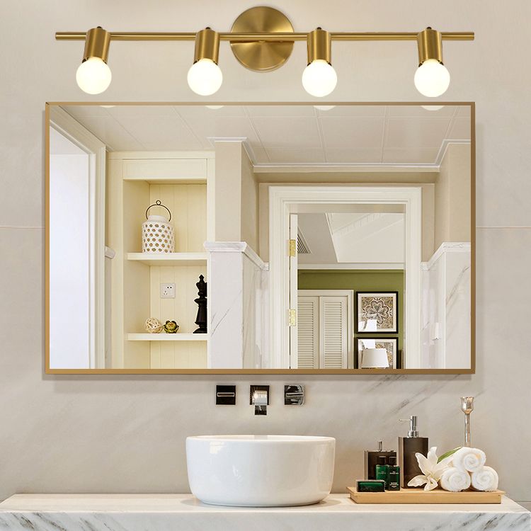 Bare Bulb Vanity Sconce Lights Ultra-modern Metallic Wall Sconce Lighting for Bathroom
