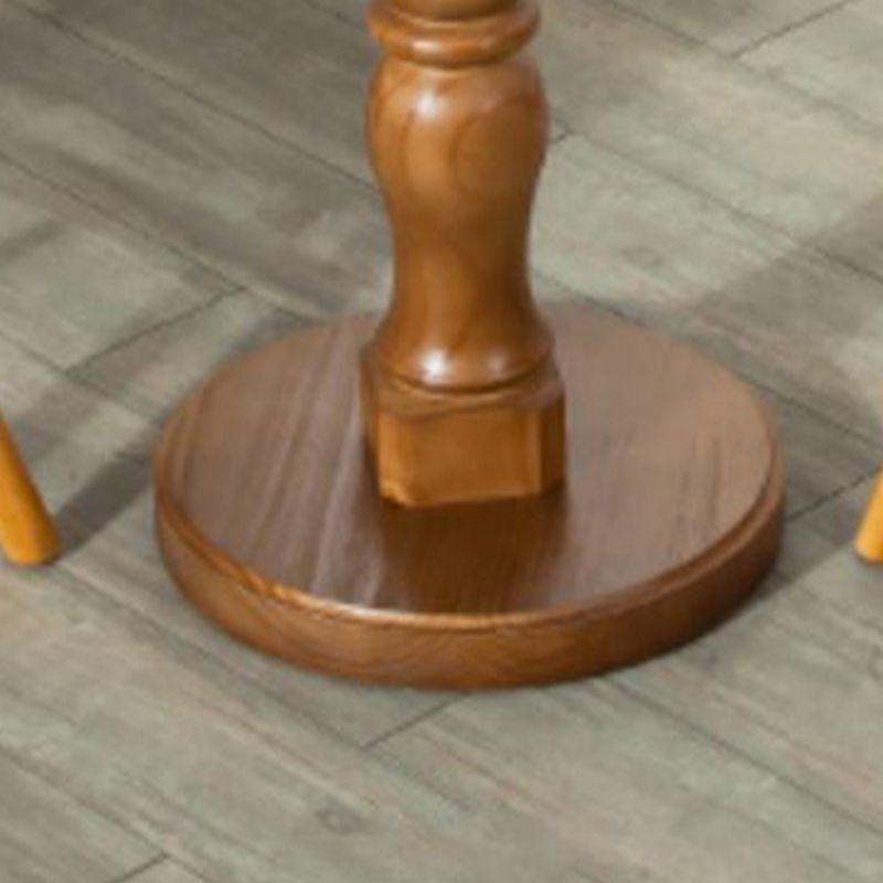 Modern Round Solid Wood Coffee Table 29.5"H Pedestal Cocktail Table