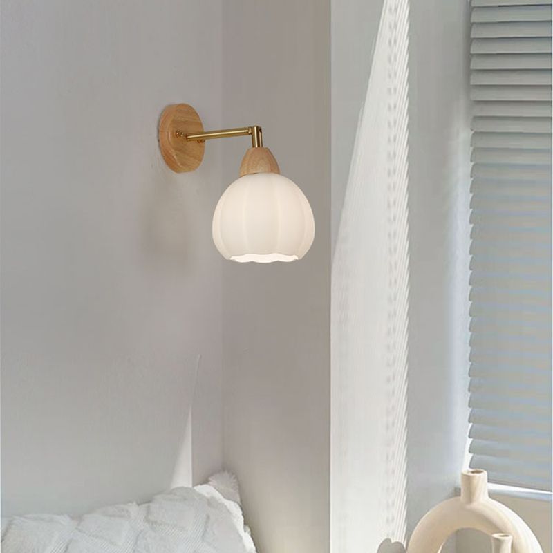 Modern Wooden Wall Light Sconce Minimalist Wall Light Fixture for Bedroom