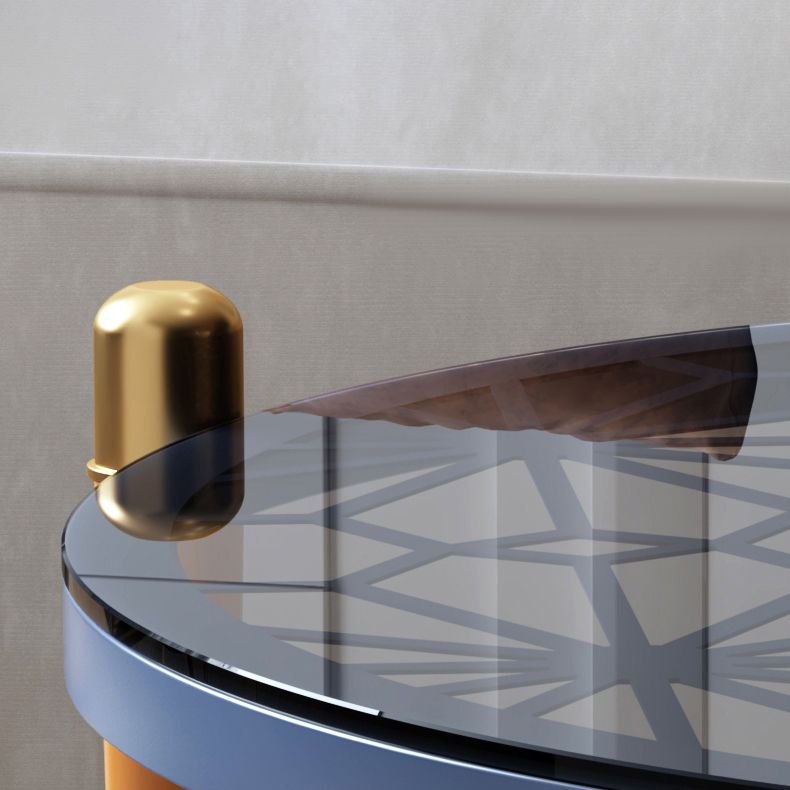 Contemporary Round Coffee Table 3 Legs Cocktail Table for Home