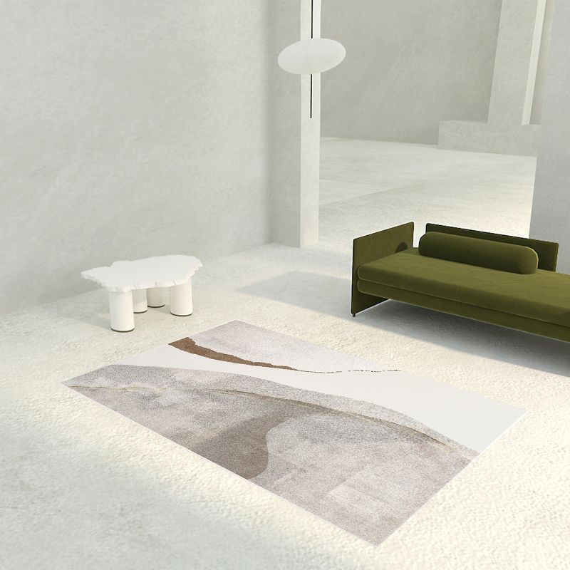 Modern Watercolor PVC Carpet Area Rug Washable Living Room Carpet with Non-SlipBacking