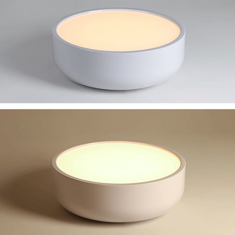 1 Head Macaron Ceiling Light Iron Material Acrylic White Light Living Room Flush Mount Lighting