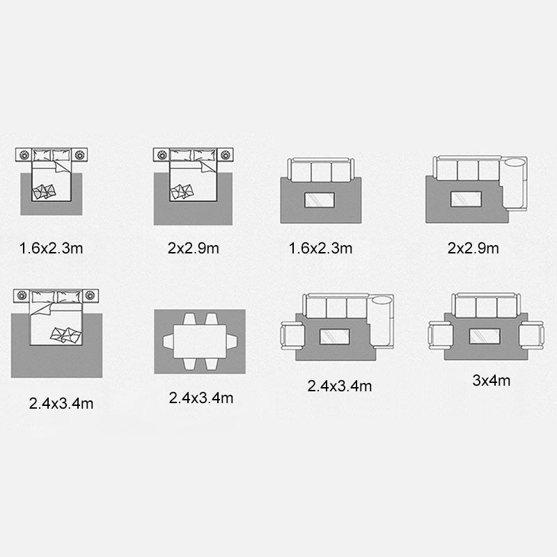 Gray Tone Modern Area Carpet Polyester Lines Printing Indoor Rug Easy Care Carpet for Living Room