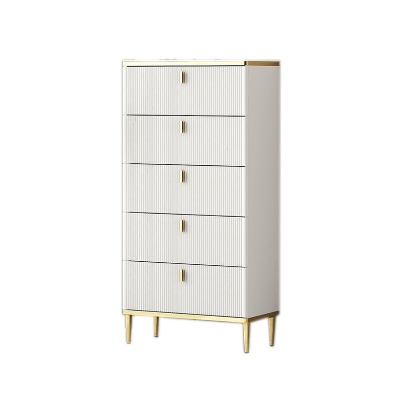 Bedroom Glam Storage Chest Stone Chest in White with Drawers