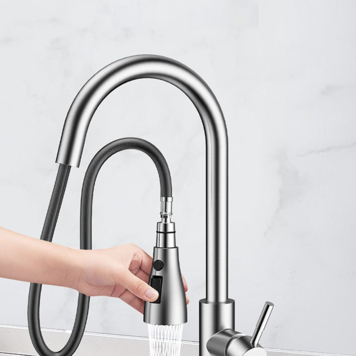 Modern Style Kitchen Faucet High Arc Pull Down Kitchen Faucet