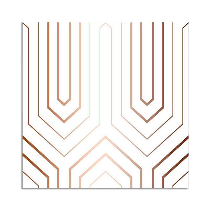 Stick On Arrow Wallpaper Panels PVC Contemporary Wall Decor in Brown on White for Kitchen