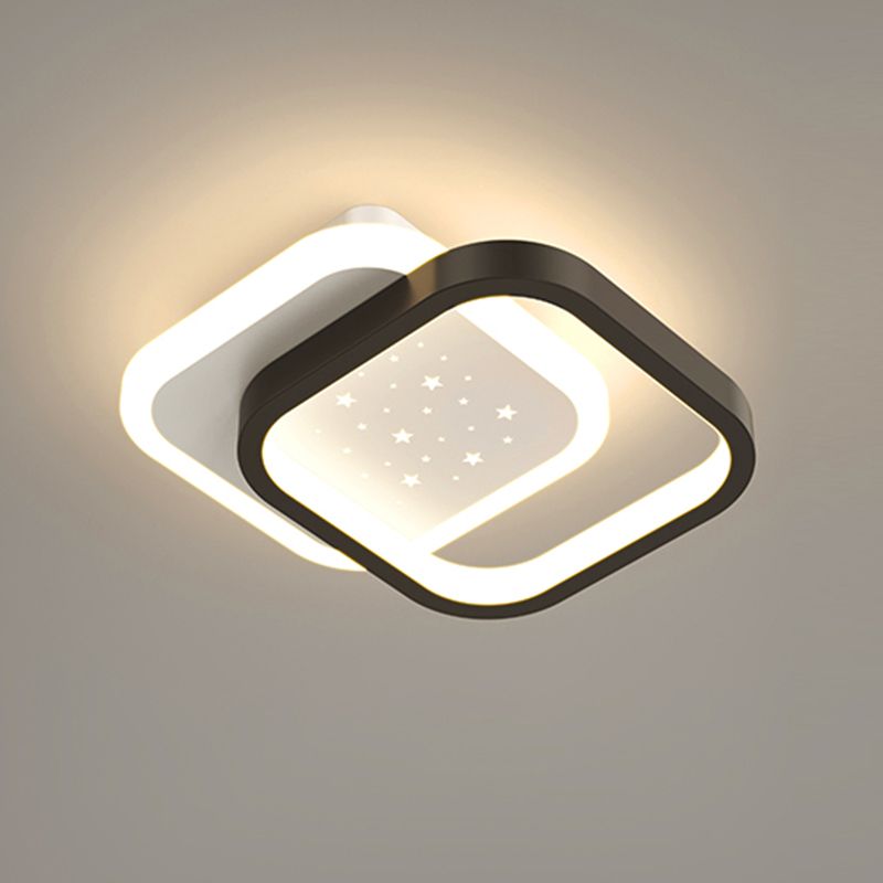 Simple LED Ceiling Light Fixture Metal Flush Mount Entry Light
