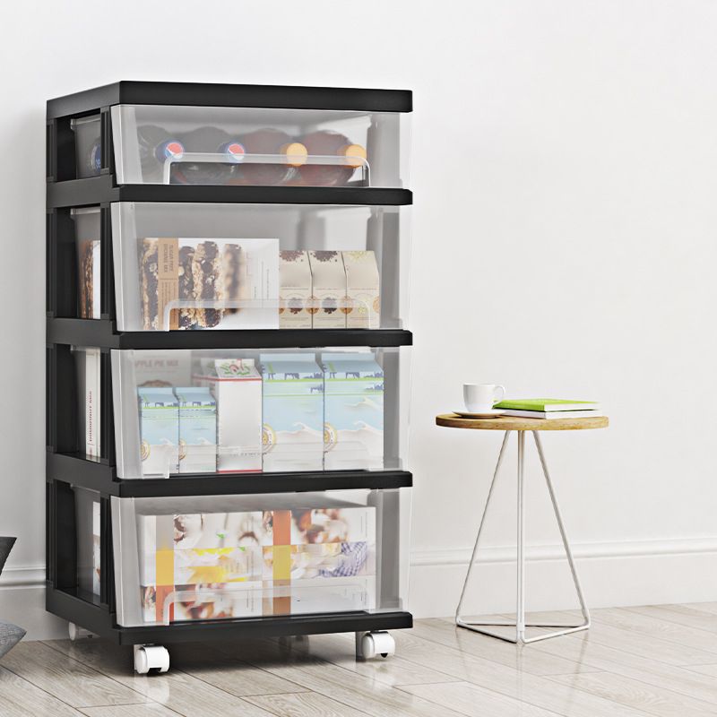 Plastic Bookshelf Contemporary Style Closed Back Bookcase for Office Home Study Room