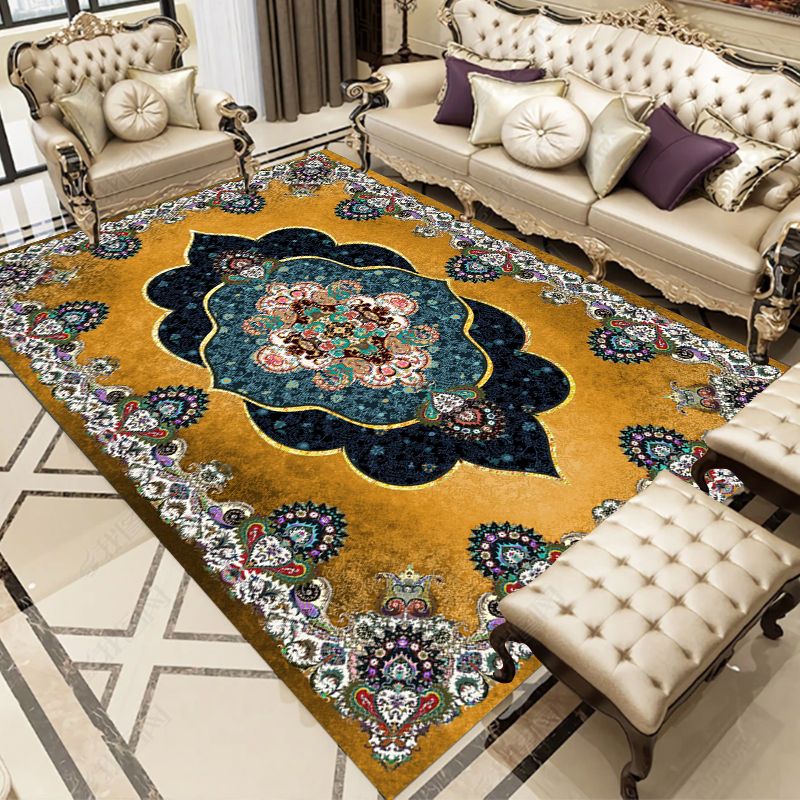 Purple Modern Rug Blending Graphic Rug Non-Slip Backing Rug for Living Room