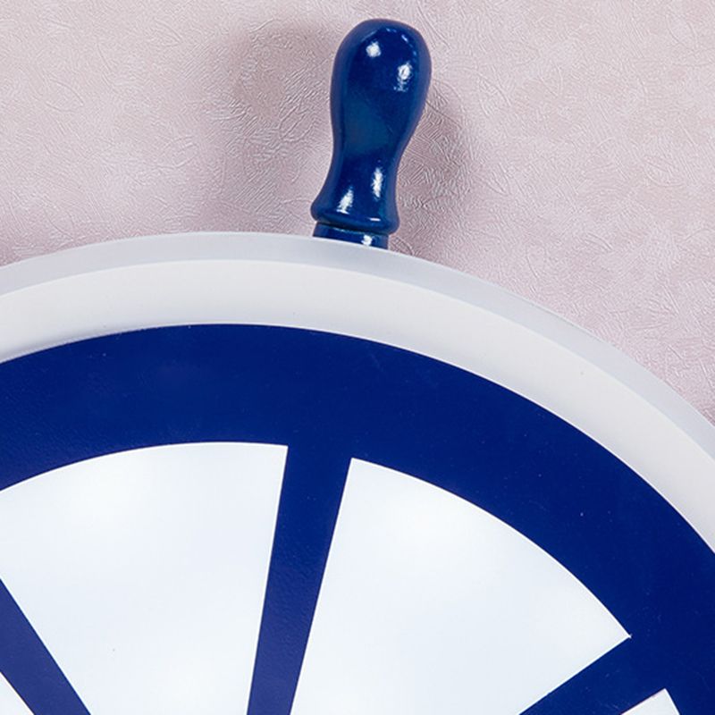 Plafonnier LED circulaire créatif pour enfants, montage encastré avec barre en bois et abat-jour en acrylique