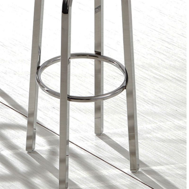 Industrial Stainless Steel Counter Stool Round Backless Bar Stool with Footrest