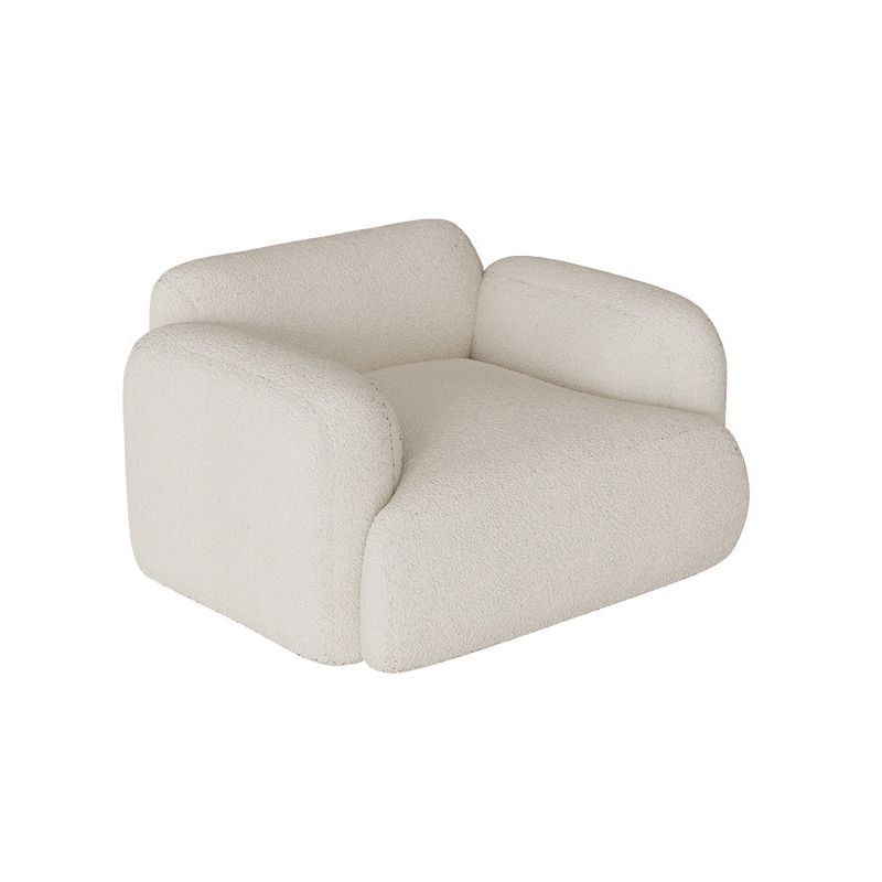 Contemporary Standard Sofa 1/3-seater Round Arm Sofa in White/Brown