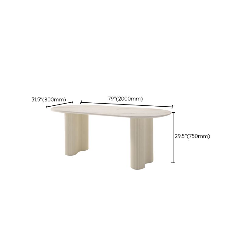 Oval Double Pedestal Dining Table Contemporary Kitchen Dinner Table