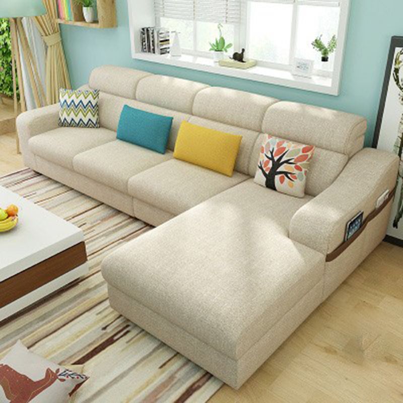 Sloped Arms Sofa Modular L-Shape Furniture Sectionals with Storage