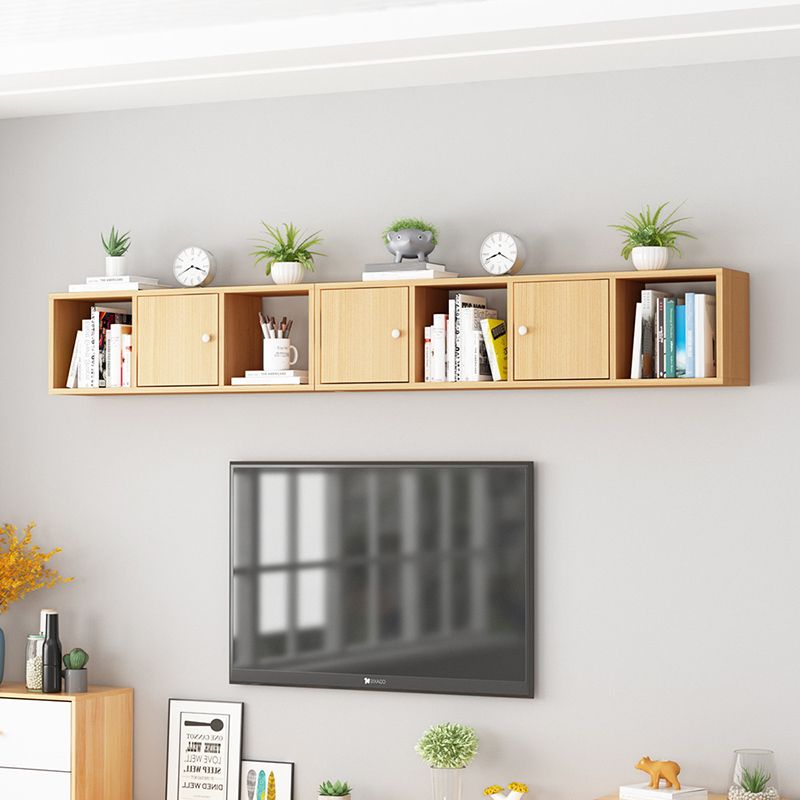 Engineered Wood Scandinavian Bookcase Floating Closed Back Bookshelf