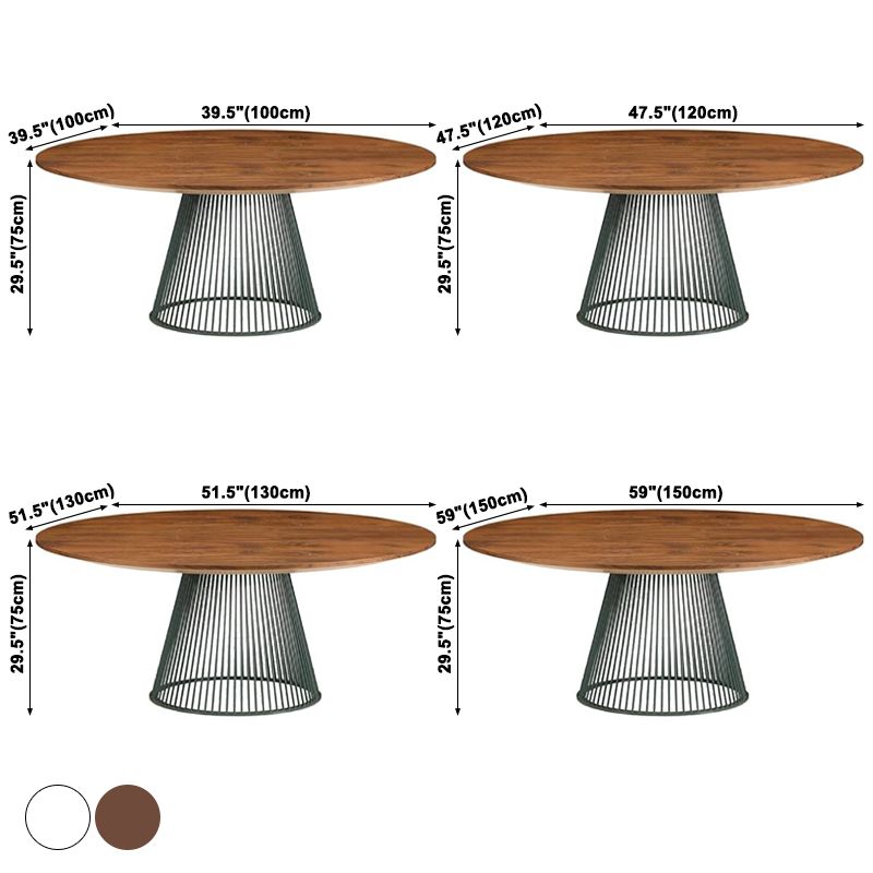 Pine Solid Wood Pedestal Table Simplicity Style Dining Table Round for Home