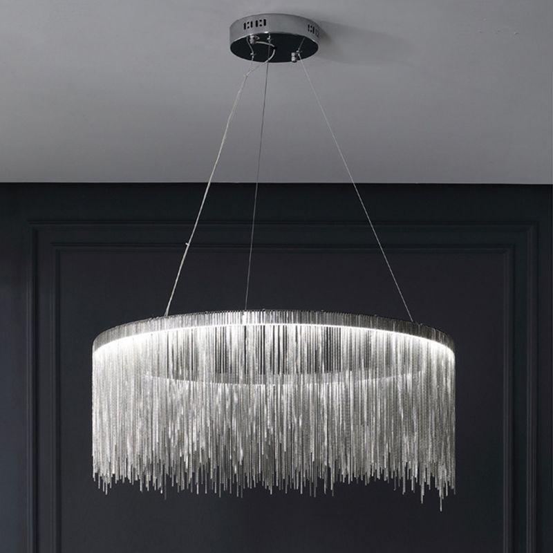 Accesorio de iluminación de araña circular blanca metal nórdico colgante de iluminación