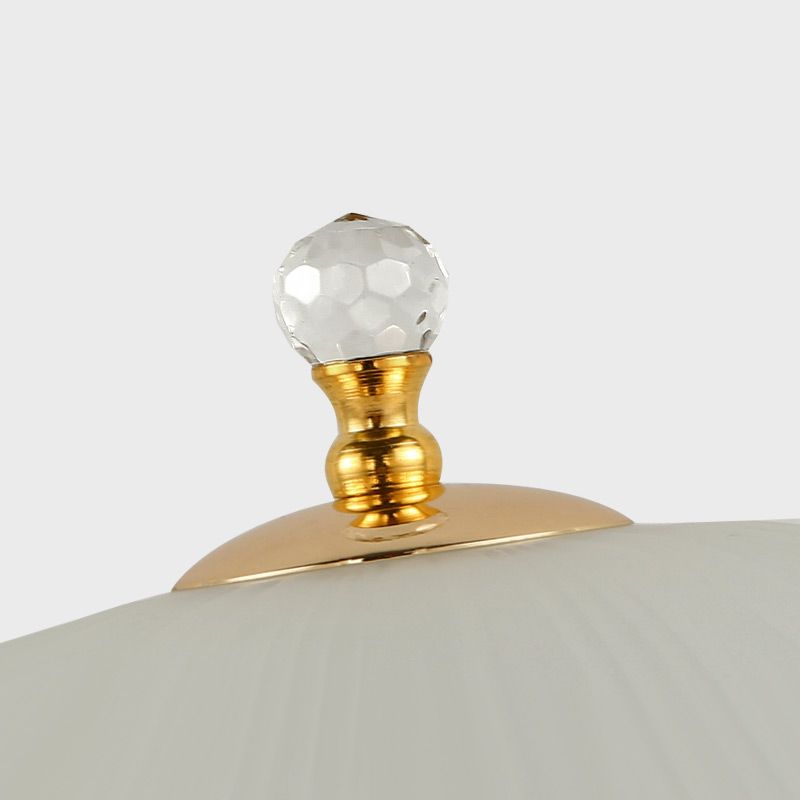 Lampada da tavolo a cupola in vetro contemporaneo 2 comodini leggeri per camera da letto in bianco